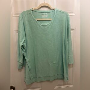 Westbound Women’s Green 3/4 Sleeve Top.  Size 1X.